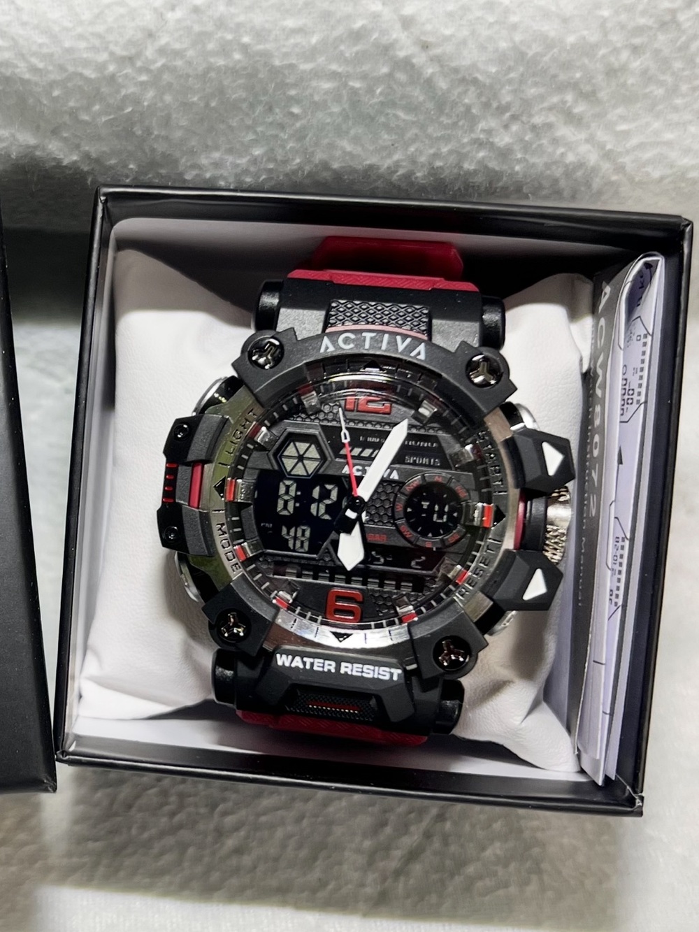 NEW! ACTIVA Men's Red and Black Sport Digital-Analog Watch - Picture 3 of 4